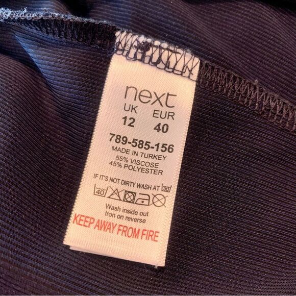 Next Tall Sleeveless V-Neck Maxi Dress Gown Navy Blue Size UK 12 - Picture 6 of 6